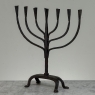 Mid-Century French Brutalist Hand-Forged Iron Seven-Light Candelabrum