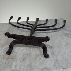 Mid-Century French Brutalist Hand-Forged Iron Seven-Light Candelabrum