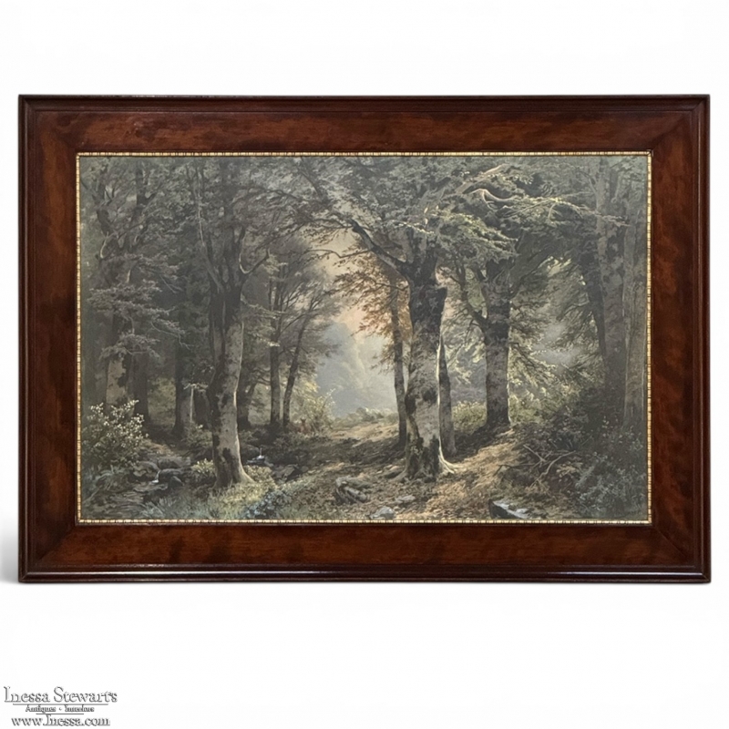 19th Century Framed Charcoal Landscape by Heinrich Böhmer (1852–1930)
