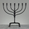 Mid-Century French Brutalist Hand-Forged Iron Seven-Light Candelabrum