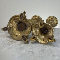 Set of Two 19th Century French Renaissance Gilt Bronze Candlesticks