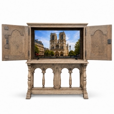 Early 19th Century Rustic Country French Raised Cabinet