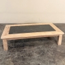 Mid-Century Belgian Brutalist Stripped Oak and Black Marble Coffee Table