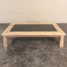 Mid-Century Belgian Brutalist Stripped Oak and Black Marble Coffee Table