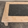 Mid-Century Belgian Brutalist Stripped Oak and Black Marble Coffee Table