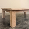 Mid-Century Belgian Brutalist Stripped Oak and Black Marble Coffee Table