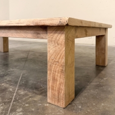 Mid-Century Belgian Brutalist Stripped Oak and Black Marble Coffee Table