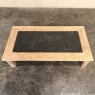 Mid-Century Belgian Brutalist Stripped Oak and Black Marble Coffee Table