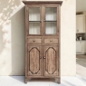 19th Century Rustic Country French Stripped Pine Vitrine