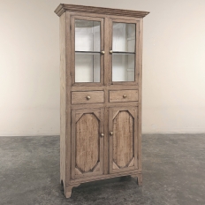 19th Century Rustic Country French Stripped Pine Vitrine