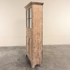 19th Century Rustic Country French Stripped Pine Vitrine