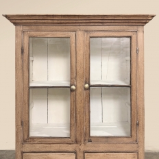 19th Century Rustic Country French Stripped Pine Vitrine