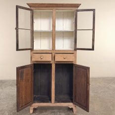 19th Century Rustic Country French Stripped Pine Vitrine