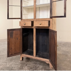 19th Century Rustic Country French Stripped Pine Vitrine
