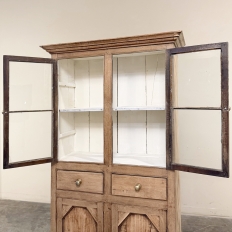 19th Century Rustic Country French Stripped Pine Vitrine