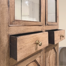 19th Century Rustic Country French Stripped Pine Vitrine