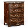 19th Century French Louis XIV Style Marquetry Marble Top Commode