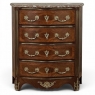 19th Century French Louis XIV Style Marquetry Marble Top Commode