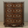 19th Century French Louis XIV Style Marquetry Marble Top Commode
