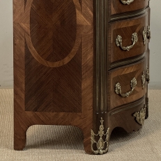 19th Century French Louis XIV Style Marquetry Marble Top Commode