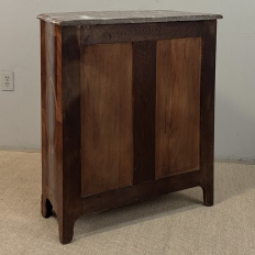 19th Century French Louis XIV Style Marquetry Marble Top Commode