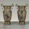Pair of 19th Century French Gilt Bronze Mounted Hand-Painted Porcelain Vases by Royal Bonn