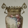 Pair of 19th Century French Gilt Bronze Mounted Hand-Painted Porcelain Vases by Royal Bonn