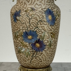 Pair of 19th Century French Gilt Bronze Mounted Hand-Painted Porcelain Vases by Royal Bonn