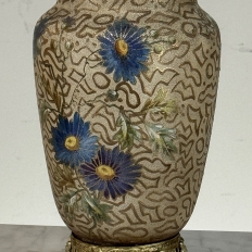 Pair of 19th Century French Gilt Bronze Mounted Hand-Painted Porcelain Vases by Royal Bonn