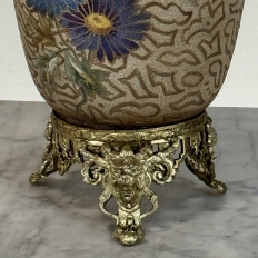 Pair of 19th Century French Gilt Bronze Mounted Hand-Painted Porcelain Vases by Royal Bonn