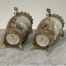 Pair of 19th Century French Gilt Bronze Mounted Hand-Painted Porcelain Vases by Royal Bonn
