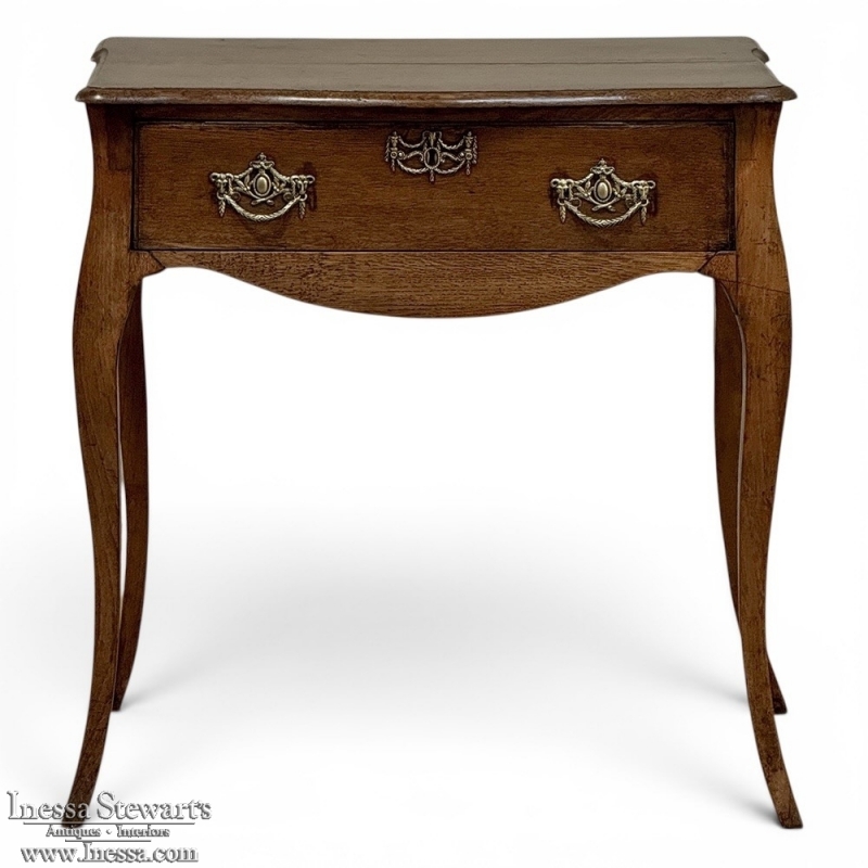 18th Century Dutch Oak End Table with Cabriole Legs