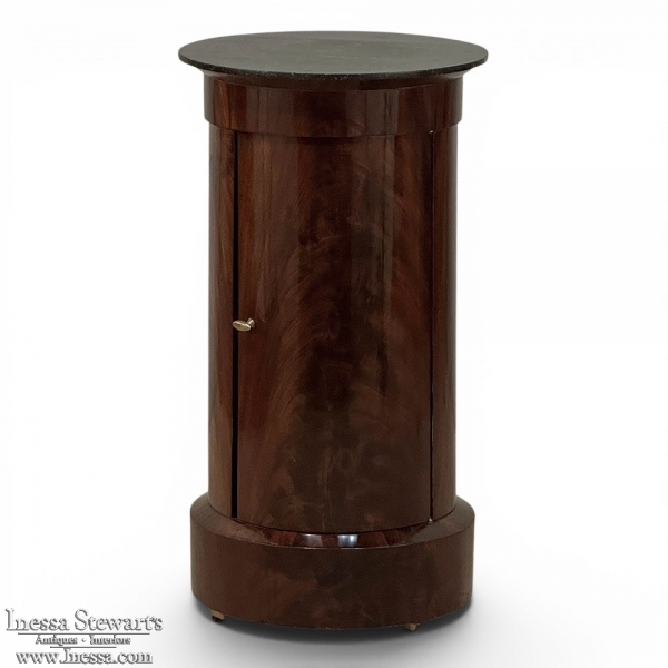 Early 19th Century French Empire to Louis Philippe Mahogany Marble Top Cabinet ~ Pedestal