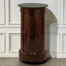 Early 19th Century French Empire to Louis Philippe Mahogany Marble Top Cabinet ~ Pedestal