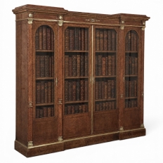 19th Century French Louis XVI Mahogany and Burl Bookcase by Maison Lalande