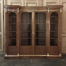 19th Century French Louis XVI Mahogany and Burl Bookcase by Maison Lalande