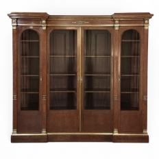 19th Century French Louis XVI Mahogany and Burl Bookcase by Maison Lalande