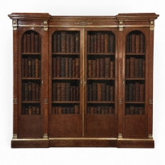 19th Century French Louis XVI Mahogany and Burl Bookcase by Maison Lalande