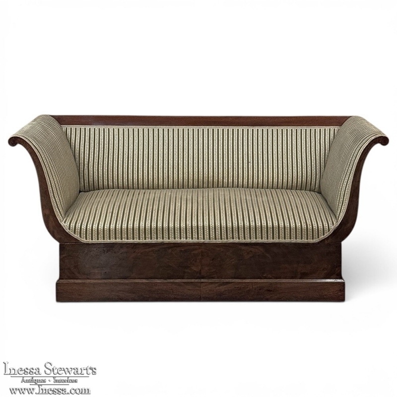 Early 19th Century French Charles X Mahogany Sofa ~ Canape