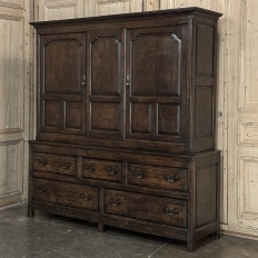 18th Century English Oak Linen Press Cabinet
