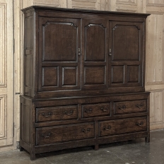 18th Century English Oak Linen Press Cabinet