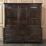 18th Century English Oak Linen Press Cabinet