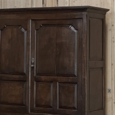 18th Century English Oak Linen Press Cabinet