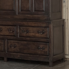18th Century English Oak Linen Press Cabinet
