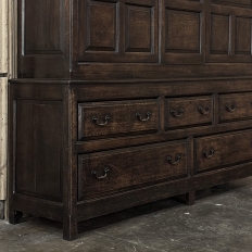 18th Century English Oak Linen Press Cabinet