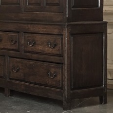 18th Century English Oak Linen Press Cabinet