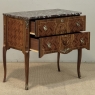Antique French Louis XVI Style Marquetry Marble Top Commode