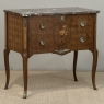 Antique French Louis XVI Style Marquetry Marble Top Commode