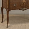 Antique French Louis XVI Style Marquetry Marble Top Commode