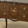 Antique French Louis XVI Style Marquetry Marble Top Commode